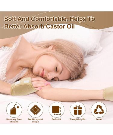 4 Pack Castor Oil Wrap Pack for Hands Castor Oil Liver Wrap Pack Kit Castor Oil Wrap Organic Cotton Flannel Reusable Castor Oil Compress Wrap Pad - Buy Online on GoSupps.com