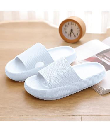 Sliders Cloud Slippers Women Men Non-Slip Mens Womens Slippers Cloud Sliders Soft Flip Flops with Thick Sole for Shower Bathroom Pool Beach 6.5 UK White - Buy Online on GoSupps.com