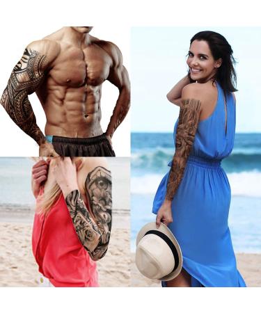 Konsait 15 Sheets Large Temporary Tattoos | Full Arm Tattoo Sleeves for Men and Women | Black Body Stickers | Fake Body Art - Buy Online on GoSupps.com