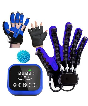 Rehabilitation Robotic Gloves Hand Finger Training Stroke Hand Splint Mirror Mode LCD Screen Display with Single Finger Training B-Left Hand M Hand M
