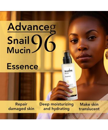 Snail Mucin Essence - Snail Mucin Serum 100ml - Hyaluronic Acid Serum for Face - Snail Mucin Moisturiser - Skin Repair & Hydrating Serum - Dark Spot Remover for Face - Moisturing Smoothes Fine Lines - Buy Online on GoSupps.com