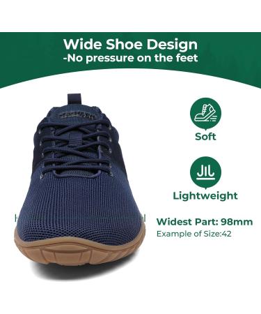 SAGUARO Unisex Barefoot Shoes Wish - Forest Wide Toe Zero-Drop Sole Size 36-48 Blue 43 EU | Best International Shipping - Buy Online on GoSupps.com