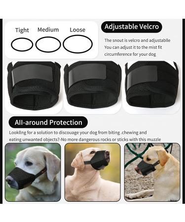 Soft Nylon Adjustable Dog Muzzle | Anti-Biting & Bark Control | Breathable Mesh Design | Suitable for Small, Medium, Large Dogs | 4 Colors & Sizes | Medium Black - Buy Online on GoSupps.com