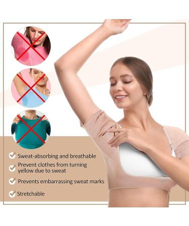 6 Pcs Breathable Underarm Sweat Vest Pads for Women - Medium White/Black/Nude - Buy Online on GoSupps.com