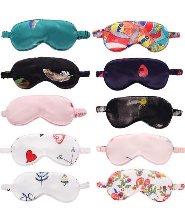 Healifty Silk Sleeping Eye Mask 10pcs - Comfortable Eye Covers for Better Sleep - Elastic Band, Travel-friendly - Random Color - Buy Online on GoSupps.com