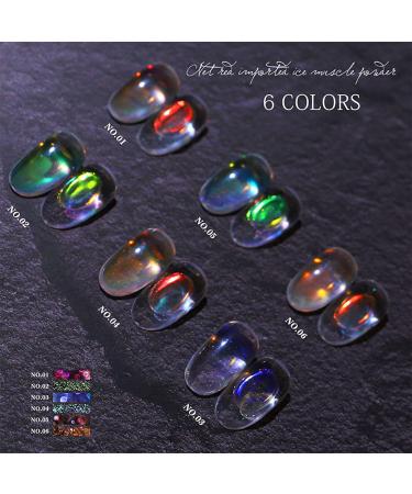 Yiifunglong Fun Nail Art Design Stickers & Aurora Effect Glitter Powder - Colorful Mirror Neon Dust for Stunning Nail Decor | International Shipping - Buy Online on GoSupps.com