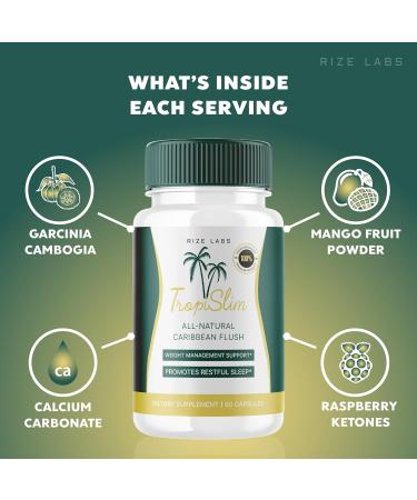 (Official 3 Pack) Tropislim Tropislim All Natural Caribbean Flush Weight Loss Supplement Tropislim Slimming Capsules for Women Healthy Lifestyle + Leaner Physique Tropical Reviews (180 Capsules) - Buy Online on GoSupps.com