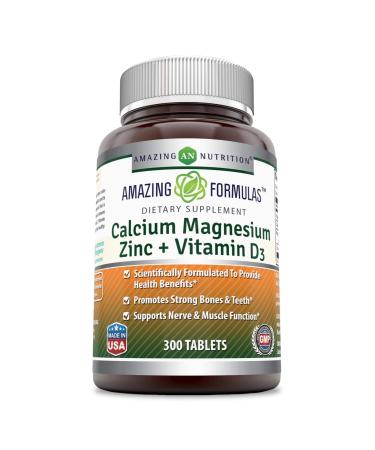 Amazing Nutrition Calcium Magnesium Zinc + Vitamin D3 300 Tablets - Buy Online on GoSupps.com