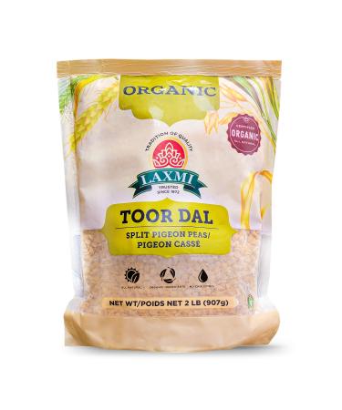 Laxmi Organic Toor Dal, Traditional Indian Split Yellow Peas - 2lb Bag