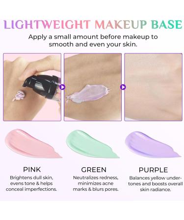 Abodies Primer makeup with broad spectrum SPF50+ skin color correction waterresistant and sweatproof tricolor sunscreen and concealer moisturizing makeup base multicolor2 pack of 2 Multicolor2 40 g 1er Pack - Buy Online on GoSupps.com