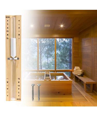 HENGBIRD Hourglass Sauna Timing Accessories Timer 15 Minutes Kitchen Timer Heat Resistant Sauna Hourglass Clock Made of Wood White Sand - Buy Online on GoSupps.com