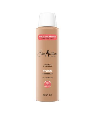 SheaMoisture Whole Deodorant Spray Coconut & Hibiscus 72h Odor Control Aluminum Free 4 oz