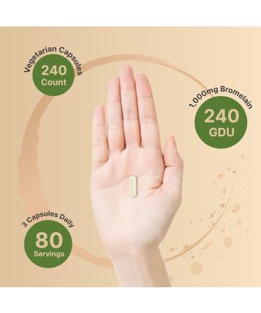 NatureBell Bromelain 1,000mg Per Serving 240 Veggie Capsules | 2,400 GDU Digestive Enzymes & Joint Support Supplement Proteolytic Enzymes for Digestion Fresh Pineapple Source Non-GMO - Buy Online on GoSupps.com