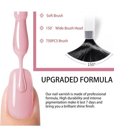 Nail Polish Set Quick Dry & Long Lasting Rose Pink Nail Varnish Nude Pink Nail Polish 4 Color Nail Polish for DIY Nail Art at Home No Need Cure 15ML - Buy Online on GoSupps.com