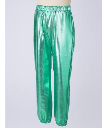 MSemis Metallic Harem Dance Pants for Kids | Modern Hip Hop Street Dancewear | Slim Fit in Blue Green | Size 10 - Buy Online on GoSupps.com