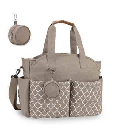 Bizcasa baby diaper bag 13 pockets travel wrap pocket handlebags portable baby bag with pacifier bag large storage space for all baby zuwarten (khaki)