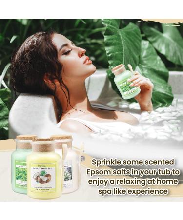 Spa Gift Set: Natural Epsom Bath Salts with Essential Oils - Detox, Hydrate, and Relax with Aromatherapy - Includes 3 Pouches, Wooden Scoop, and Gift Box - Buy Online on GoSupps.com