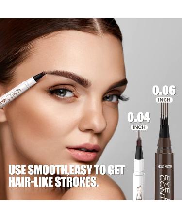 Ainviata 2PCS Liquid Eyebrow Pencil with Micro-Fork Tips - Waterproof & Smudge-proof Brow Pen for Natural Looking Eyebrows in Chestnut & Gray Brown - Buy Online on GoSupps.com
