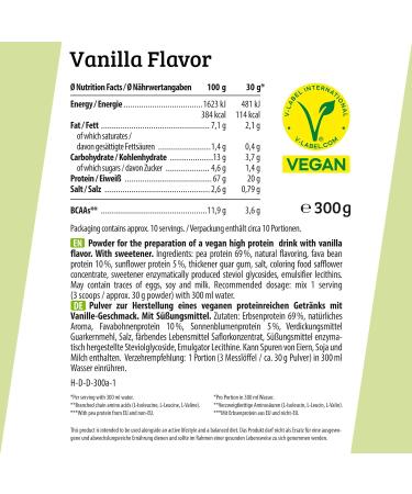 HEJ Poudre de prot ines v g taliennes - Poudre de prot ines de riz et de pois - Pour le d veloppement musculaire et le fitness - 19 g de prot ines par portion - Comme shake ou ingr dient - Vanille 300 Vanille 300g - Buy Online on GoSupps.com