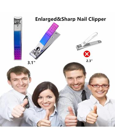 Premium Manicure Set for Men & Women - Travel Nail Grooming Kit with Rainbow Case - Perfect Gift for Family & Friends - Buy Online on GoSupps.com