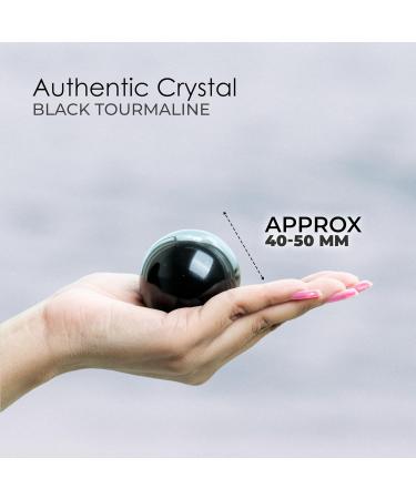 Black Tourmaline Crystal Ball - Feng Shui Decor & Meditation Accessory | PYOR Tourmaline Crystal Sphere for Magic & Energy Healing - Buy Online on GoSupps.com