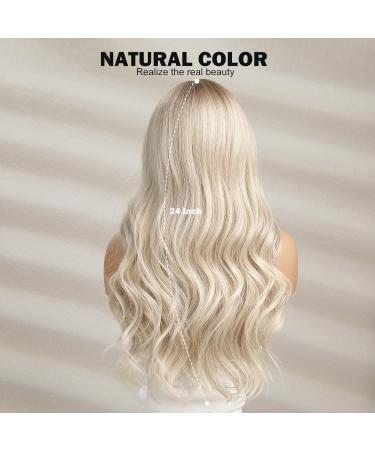 Long White Blonde Synthetic Hair Wig with Fringe for Women - HAIRCUBE - Buy Online on GoSupps.com