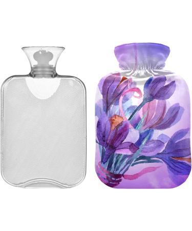 Buy NAANLE 2L Hot Water Bottle with Cover - Lavender Flower Design for Back Pain Relief & Heat Therapy | International Shipping Available - Buy Online on GoSupps.com