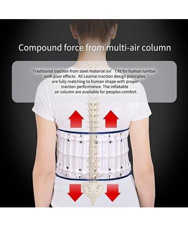 Alkani Adjustable Lumbar Support Belt with Pillow Pad - Back Pain Relief & Air Massage for Lower Back (White) - Buy Online on GoSupps.com