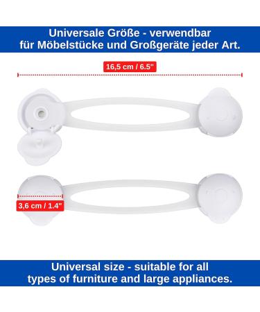 Universal Child Lock - 8 Piece Set in White Transparent for Drawer Cabinet Toilet Seat & Appliance Safety - Buy Online on GoSupps.com
