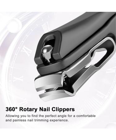 Ergonomic Toe Nail Clippers for Seniors - 360 Rotating Long Handle Clipper for Thick Toenails | Premium Steel with Glass File - Ideal for Men & Women - Buy Online on GoSupps.com