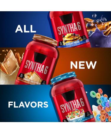 Syntha-6 Whey Protein Powder | High Protein Whey Protein Concentrate Whey Protein isolate Milk Protein Isolate & Micellar Casein | 22g Protein 10g EAAs Essential Amino Acids | 2.91LB 28 Servings (Blueberry Pancake) Blueberry Pancake 28 Servings (Pack of 1 - Buy Online on GoSupps.com
