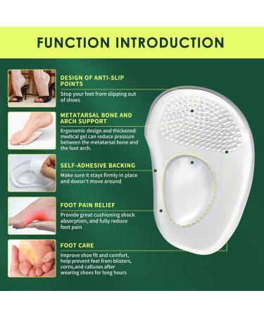 Metatarsal Pads & Heel Inserts for Women | Ball of Foot Cushions & Arch Support | All Day Pain Relief | Reusable Heel Pads for Loose Shoes | 3 Pairs Beige Black & Clear - Buy Online on GoSupps.com