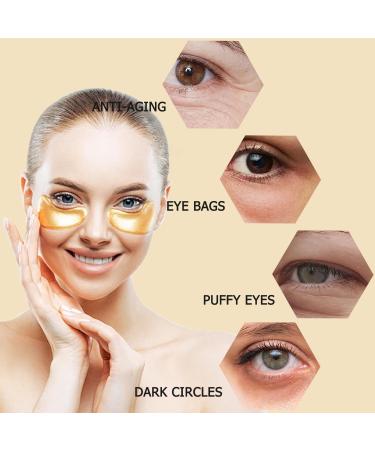 24K Golden Glow Under Eye Patches - Collagen Eye Masks for Dark Circles & Puffiness | 30 Pairs | Reduces Wrinkles & Refreshes Skin - Buy Online on GoSupps.com
