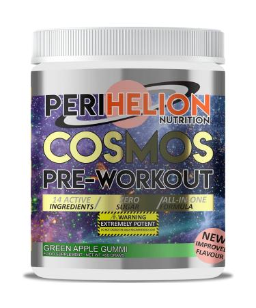 Perihelion Nutrition Cosmos All-in-ONE Pre-Workout 450g Energy Booster Supplement Powder with 300mg Caffeine + Beta Alanine + Amino Acids + Vitamins 30 Strong Servings (Apple Gummi)