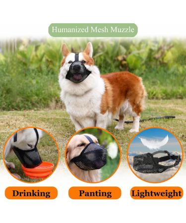 Breathable Dog Muzzle with Velcro Straps - Small Size for Training, Biting, Chewing Control - Pet Mouth Guard Cover for Large Dogs - Buy Online on GoSupps.com