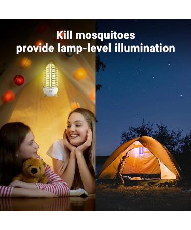 Portable Bug Zapper - Indoor/Outdoor Fly & Mosquito Trap with 2500mAh Battery - Electric Fly Zapper for Camping - White - Buy Online on GoSupps.com