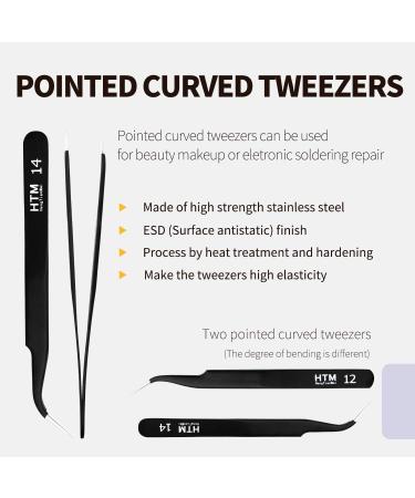 7PCS Precision Craft Tweezers Set for Eyelash Extensions, Jewelry, Soldering - Pointed & Curved Tweezers - Buy Online on GoSupps.com