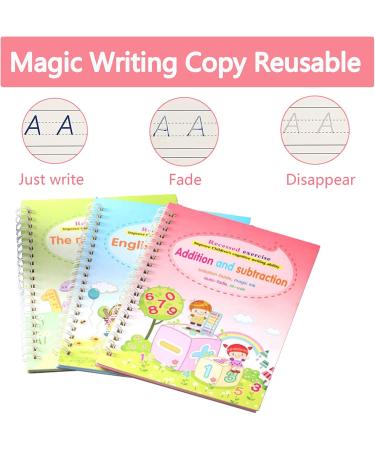 THEYUUKI Magic Book Set - 4 Children s Handwriting & Exercise Books with Pen & 8 Refills | Fun Learning & Magic Activities - Buy Online on GoSupps.com