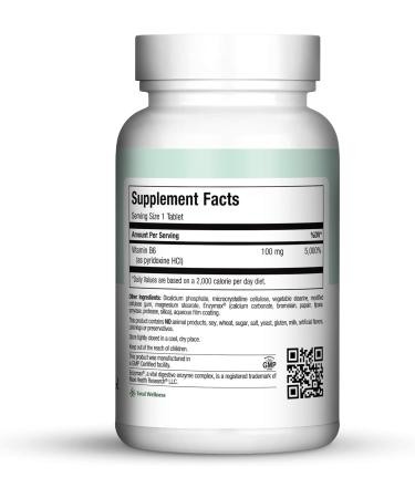 Maxi Health B-6 100mg - Cardiovascular Support - 100 Tablets (Pack of 2) - Buy Online on GoSupps.com