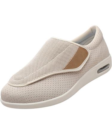 Women's Diabetic Mesh Walking Shoes - Breathable Sneakers for Swollen Feet - Size 7.5 Beige - Buy Online on GoSupps.com