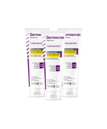 SORIFA Pack of 3 Derm cran Barrier cream - ANTI-RESIN protection POLYESTER EPOXY Hands and body High tolerance - 125 ml tube.