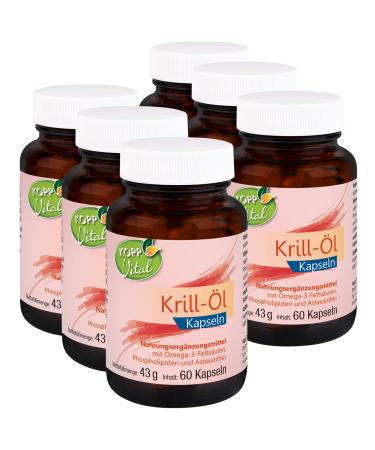 KOPP Vital Krill Oil Capsules | 43 g | 6 x 60 capsules | Omega-3 fatty acids | Pharmacy quality