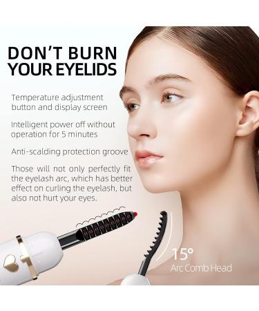 Heated Eyelash Curlers Portable Heated Lash Curler Heated Eyelash Curler Intelligent Power 0ff Makeup Electric Eyelash Curler with Eyelash Comb 24 Hours Long Lasting - White/831 (Color : White Si X8132MM White - Buy Online on GoSupps.com
