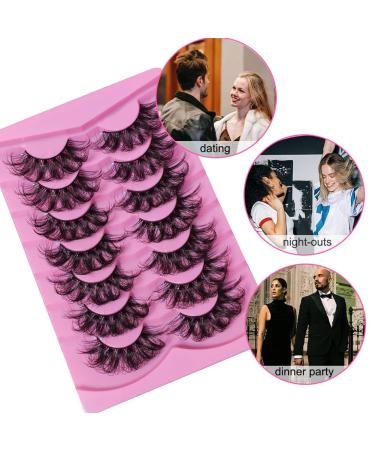 Fluffy Wispy 8D Faux Mink C Curl Strip Lashes - Natural Look 23mm - 7 Pairs - Buy Online on GoSupps.com