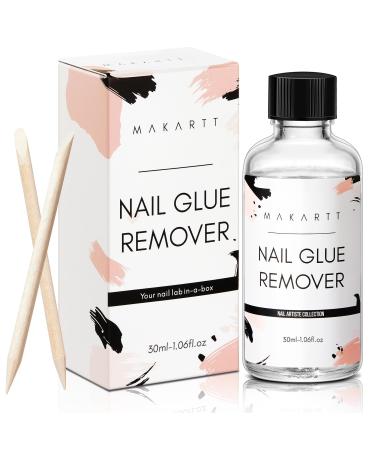 Makartt Nail Glue Remover for Press on Nails 30ml Professional Nail Tips Artificial Nail Acrylic Fake Nail Adhesive False Nail Remover without Acetone