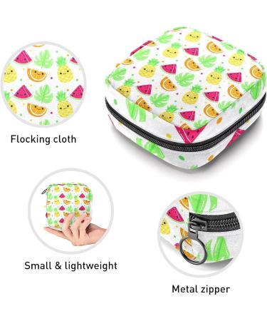Anna Cowper Pineapple Watermelon Orange Leaves Sanitary Napkin Storage Bag - Menstrual Cup Pouch & Period Holder for Women/Girls - Multi-colored - Buy Online on GoSupps.com