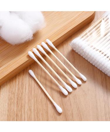 800 Pcs Wooden Cotton Swabs | 100% Cotton Double-Tipped Buds for Makeup, Cleaning, Pet Care - Buy Online on GoSupps.com