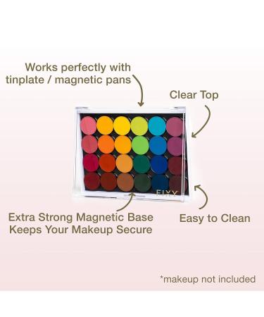 FIXY Empty Magnetic Makeup Palette with Clear Top - Customize Your Bronzer, Blush, and Eyeshadow - Travel Organizer - Medium Size 5.7 x 4.3 - Buy Online on GoSupps.com