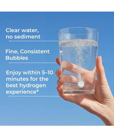 Hydrogen Water Tablets - 12 PPM H2 Molecular Hydrogen - 120 mg Magnesium-Based Reaction System - Supports Antioxidant & Cellular Health Energy & Brain Function - Non-GMO Unflavored - 120 Tablets Unflavored 60 Count (Pack  - Buy Online on GoSupps.com