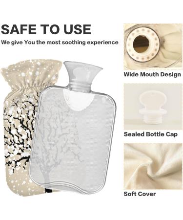 Naanle 2L Hot Water Bottle with Christmas Snow Tree Cover - Pain Relief & Warmth for Back Hands & Feet - Ideal for Hot & Cold Therapy - Buy Online on GoSupps.com